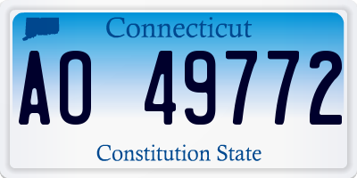 CT license plate AO49772