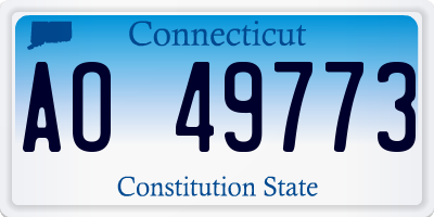 CT license plate AO49773