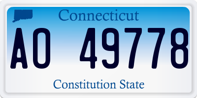 CT license plate AO49778