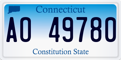 CT license plate AO49780