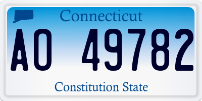 CT license plate AO49782