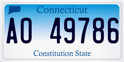CT license plate AO49786
