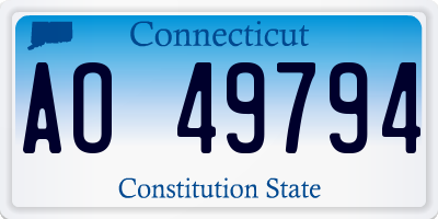 CT license plate AO49794
