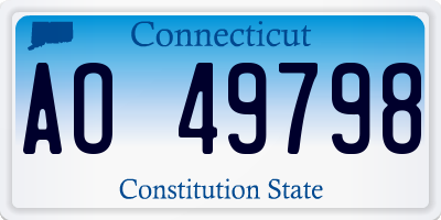 CT license plate AO49798