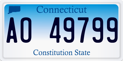CT license plate AO49799