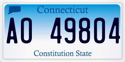CT license plate AO49804