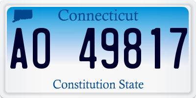 CT license plate AO49817