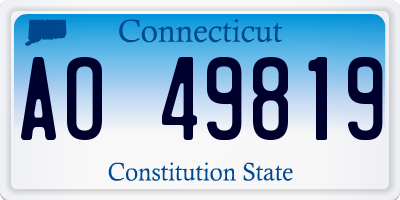 CT license plate AO49819