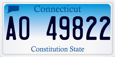 CT license plate AO49822