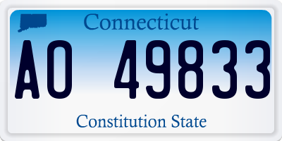 CT license plate AO49833