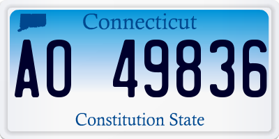CT license plate AO49836
