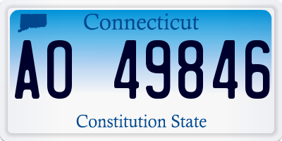 CT license plate AO49846