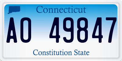 CT license plate AO49847