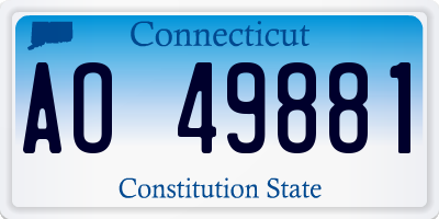 CT license plate AO49881