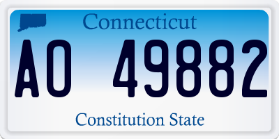 CT license plate AO49882