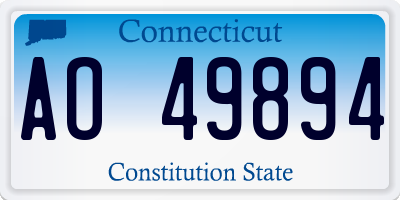 CT license plate AO49894