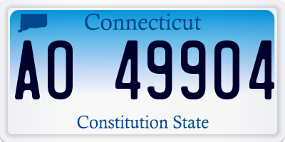 CT license plate AO49904