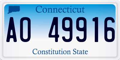 CT license plate AO49916