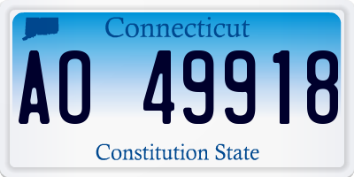 CT license plate AO49918