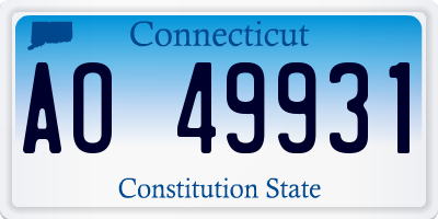 CT license plate AO49931