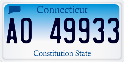 CT license plate AO49933
