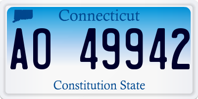 CT license plate AO49942