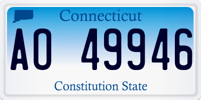 CT license plate AO49946