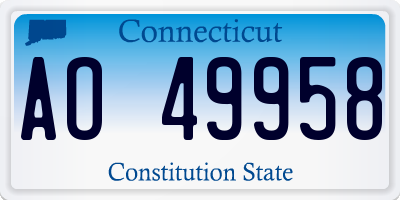 CT license plate AO49958