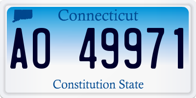 CT license plate AO49971