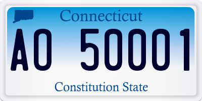 CT license plate AO50001