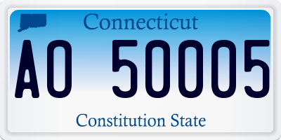 CT license plate AO50005