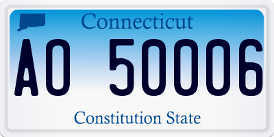 CT license plate AO50006