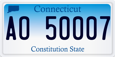 CT license plate AO50007