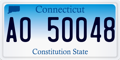 CT license plate AO50048