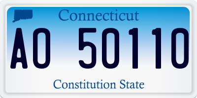 CT license plate AO50110