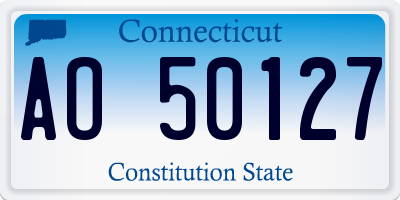 CT license plate AO50127