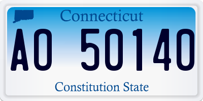 CT license plate AO50140