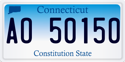 CT license plate AO50150