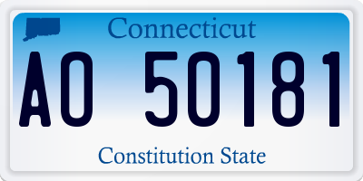CT license plate AO50181
