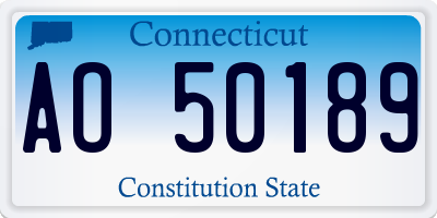 CT license plate AO50189