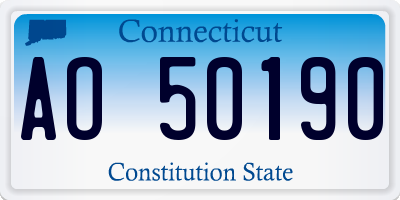 CT license plate AO50190