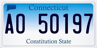 CT license plate AO50197