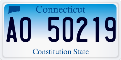 CT license plate AO50219