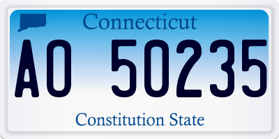 CT license plate AO50235