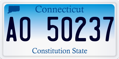 CT license plate AO50237