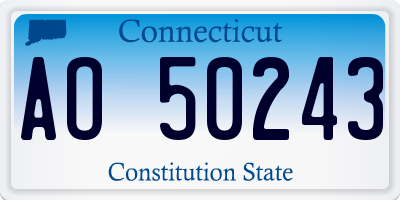 CT license plate AO50243