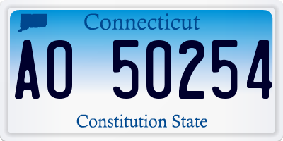CT license plate AO50254