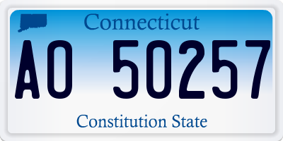 CT license plate AO50257