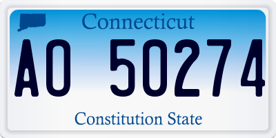 CT license plate AO50274