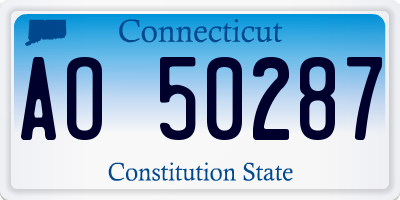 CT license plate AO50287